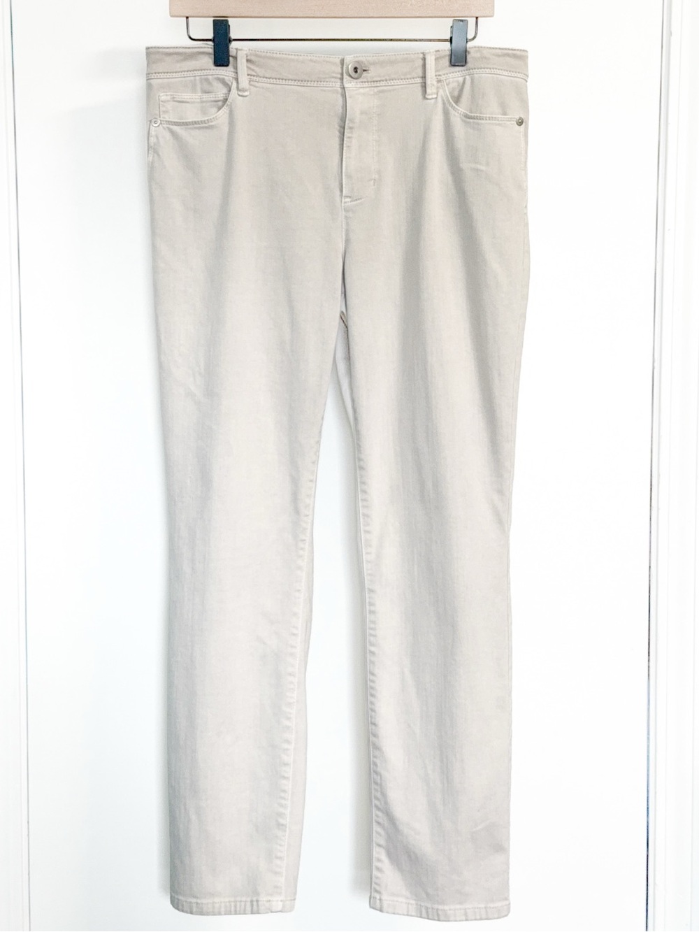 J Jill Authentic Fit Slim Ankle Jeans Women’s 14 Cream Stretch